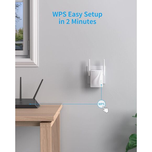 NIB-BrosTrend WiFi Extender AC1200 WiFi Booster and Signal Amplifier 1200Mbps - Picture 2 of 6